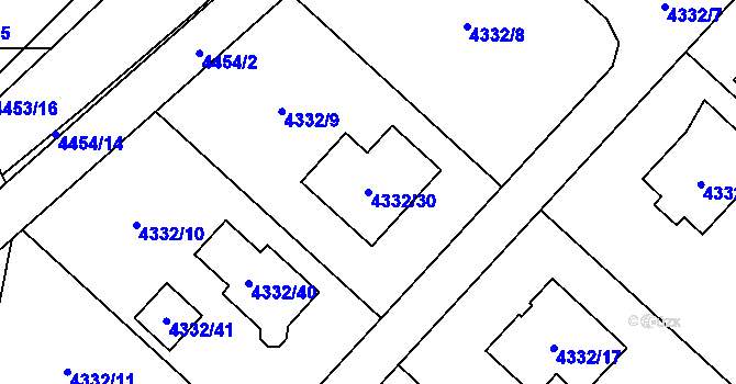 Parcela st. 4332/30 v KÚ Zábřeh na Moravě, Katastrální mapa