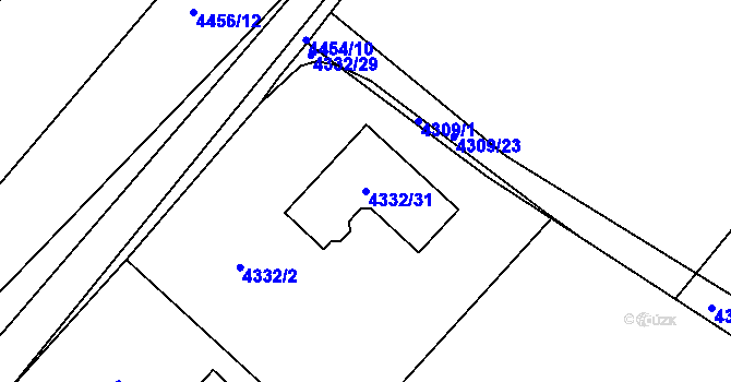 Parcela st. 4332/31 v KÚ Zábřeh na Moravě, Katastrální mapa