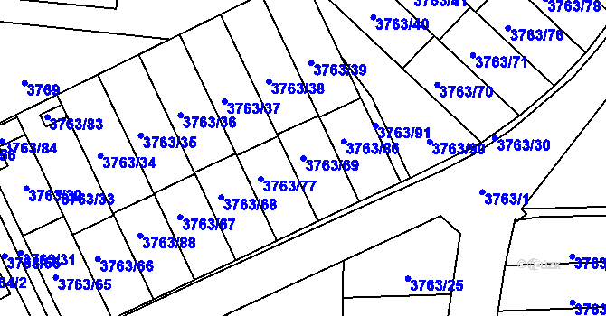 Parcela st. 3763/69 v KÚ Zábřeh na Moravě, Katastrální mapa
