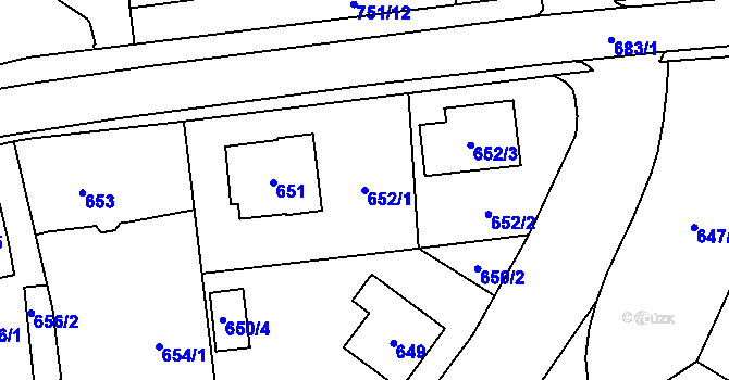 Parcela st. 652/1 v KÚ Zábřeh na Moravě, Katastrální mapa