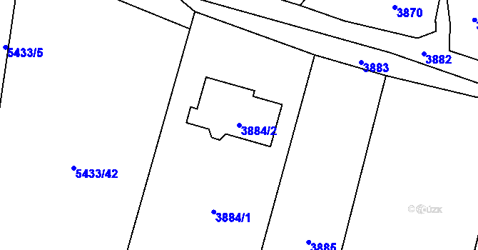 Parcela st. 3884/2 v KÚ Zábřeh na Moravě, Katastrální mapa
