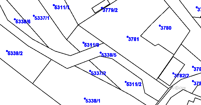 Parcela st. 5338/5 v KÚ Zábřeh na Moravě, Katastrální mapa