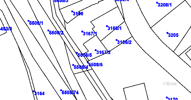 Parcela st. 3167/2 v KÚ Zábřeh na Moravě, Katastrální mapa