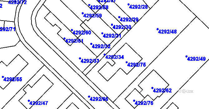 Parcela st. 4292/34 v KÚ Zábřeh na Moravě, Katastrální mapa