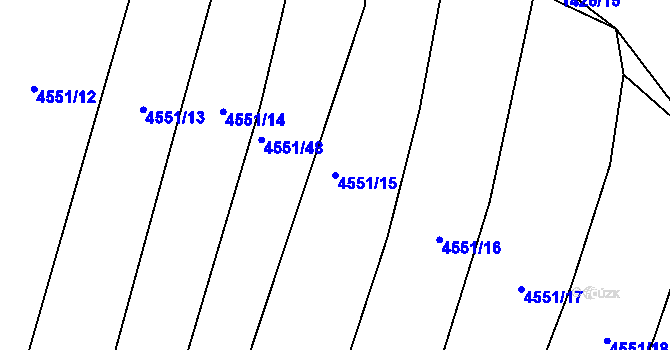 Parcela st. 4551/15 v KÚ Zábřeh na Moravě, Katastrální mapa
