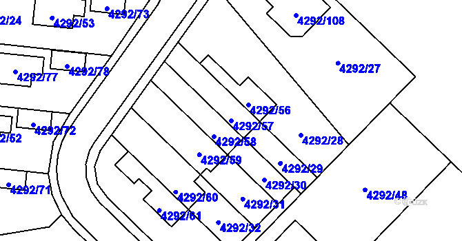 Parcela st. 4292/57 v KÚ Zábřeh na Moravě, Katastrální mapa