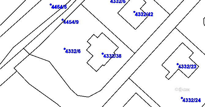 Parcela st. 4332/38 v KÚ Zábřeh na Moravě, Katastrální mapa