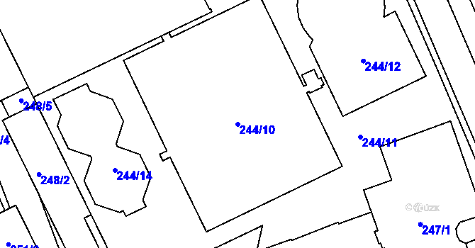 Parcela st. 244/10 v KÚ Zábřeh na Moravě, Katastrální mapa