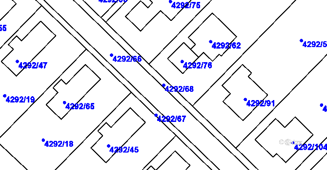 Parcela st. 4292/68 v KÚ Zábřeh na Moravě, Katastrální mapa