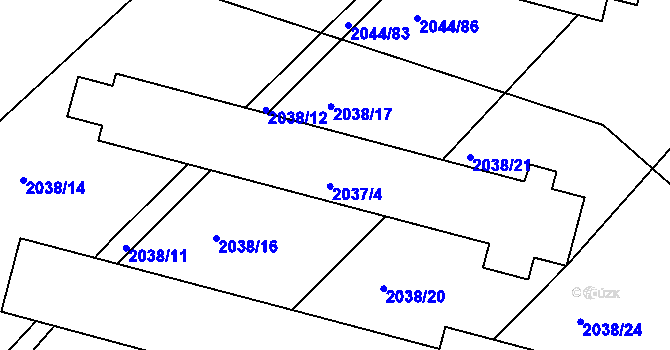Parcela st. 2037/3 v KÚ Zábřeh na Moravě, Katastrální mapa