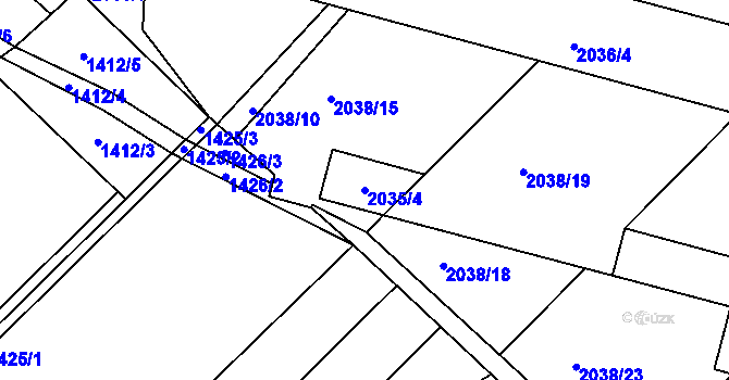 Parcela st. 2035/4 v KÚ Zábřeh na Moravě, Katastrální mapa