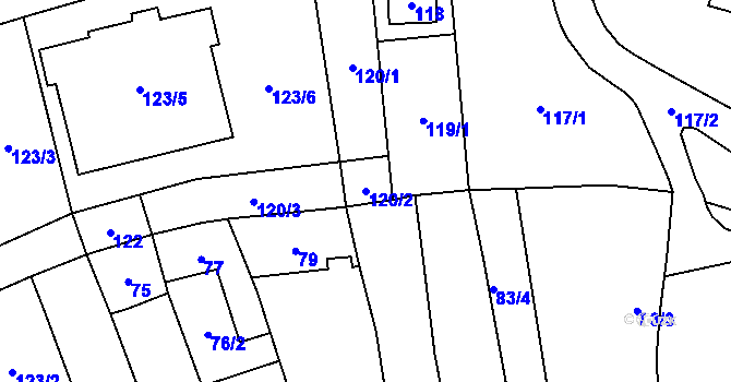 Parcela st. 120/2 v KÚ Zábřeh na Moravě, Katastrální mapa