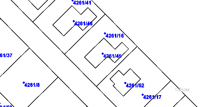 Parcela st. 4261/45 v KÚ Zábřeh na Moravě, Katastrální mapa