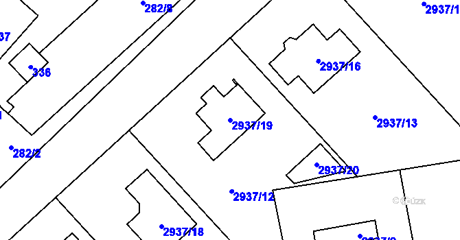 Parcela st. 2937/19 v KÚ Zábřeh na Moravě, Katastrální mapa