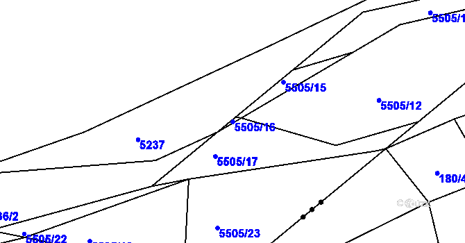 Parcela st. 5505/16 v KÚ Zábřeh na Moravě, Katastrální mapa