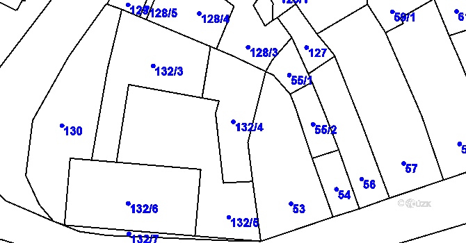 Parcela st. 132/4 v KÚ Zábřeh na Moravě, Katastrální mapa