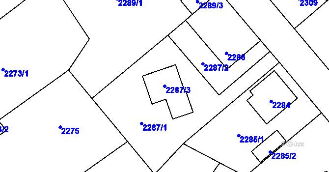 Parcela st. 2287/3 v KÚ Zábřeh na Moravě, Katastrální mapa