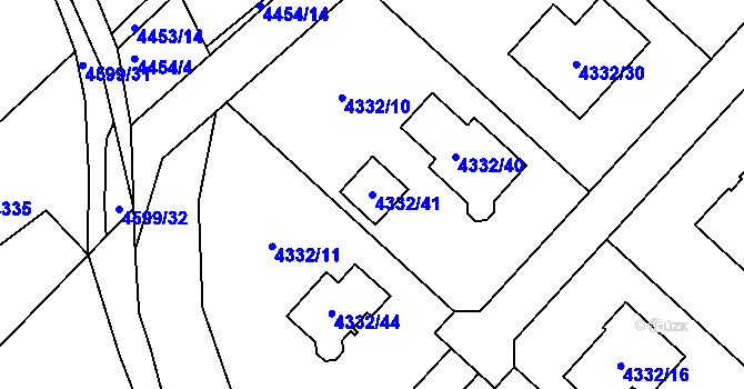 Parcela st. 4332/41 v KÚ Zábřeh na Moravě, Katastrální mapa