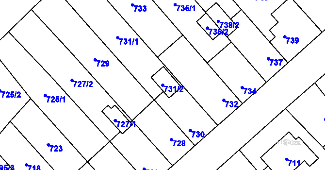Parcela st. 731/2 v KÚ Zábřeh na Moravě, Katastrální mapa