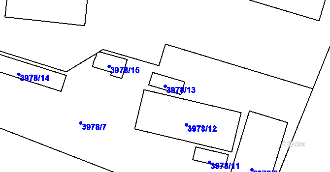Parcela st. 3978/13 v KÚ Zábřeh na Moravě, Katastrální mapa