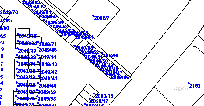 Parcela st. 2052/6 v KÚ Zábřeh na Moravě, Katastrální mapa
