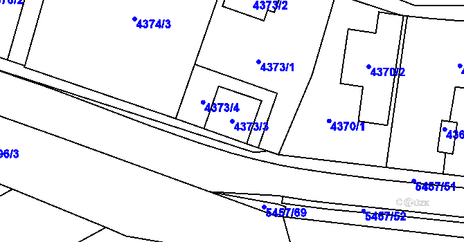 Parcela st. 4373/3 v KÚ Zábřeh na Moravě, Katastrální mapa