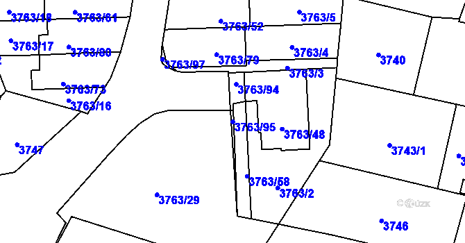 Parcela st. 3763/95 v KÚ Zábřeh na Moravě, Katastrální mapa