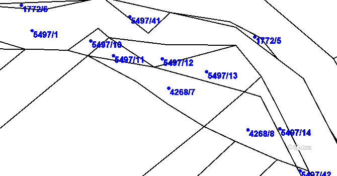 Parcela st. 4268/7 v KÚ Zábřeh na Moravě, Katastrální mapa