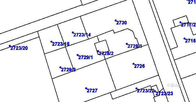 Parcela st. 2728/2 v KÚ Zábřeh na Moravě, Katastrální mapa