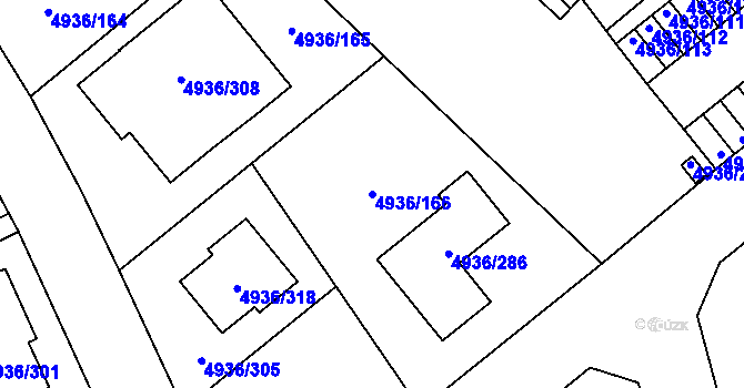 Parcela st. 4936/166 v KÚ Zábřeh na Moravě, Katastrální mapa