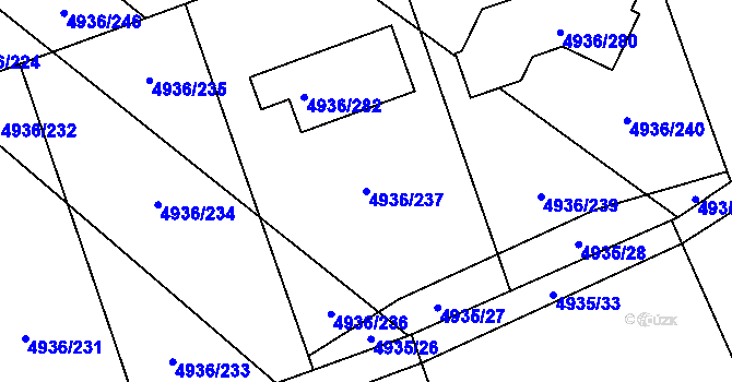 Parcela st. 4936/237 v KÚ Zábřeh na Moravě, Katastrální mapa