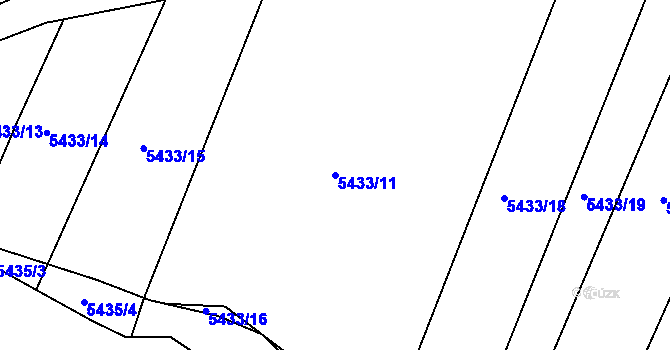 Parcela st. 5433/11 v KÚ Zábřeh na Moravě, Katastrální mapa