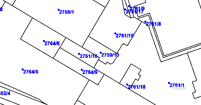 Parcela st. 2759/10 v KÚ Zábřeh na Moravě, Katastrální mapa