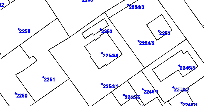 Parcela st. 2254/4 v KÚ Zábřeh na Moravě, Katastrální mapa