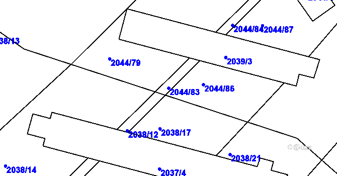 Parcela st. 2044/83 v KÚ Zábřeh na Moravě, Katastrální mapa