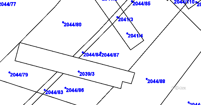 Parcela st. 2044/87 v KÚ Zábřeh na Moravě, Katastrální mapa