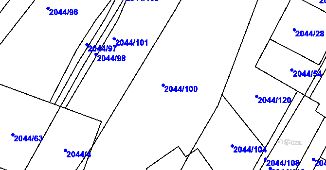 Parcela st. 2044/100 v KÚ Zábřeh na Moravě, Katastrální mapa
