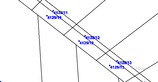 Parcela st. 4129/12 v KÚ Zábřeh na Moravě, Katastrální mapa