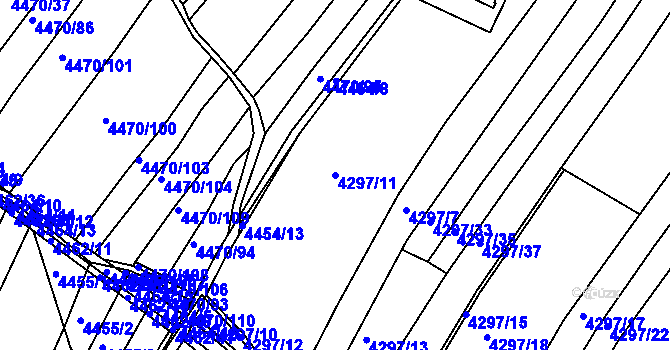 Parcela st. 4297/11 v KÚ Zábřeh na Moravě, Katastrální mapa