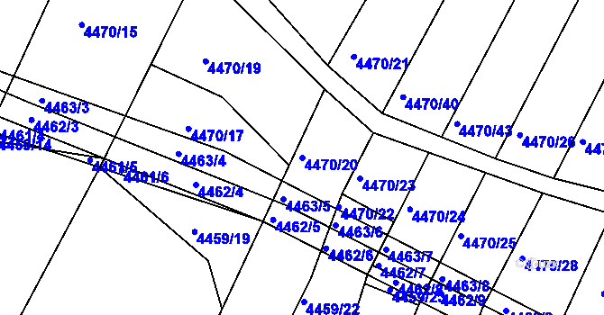 Parcela st. 4470/20 v KÚ Zábřeh na Moravě, Katastrální mapa