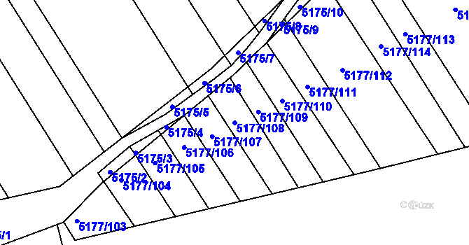 Parcela st. 5177/108 v KÚ Zábřeh na Moravě, Katastrální mapa
