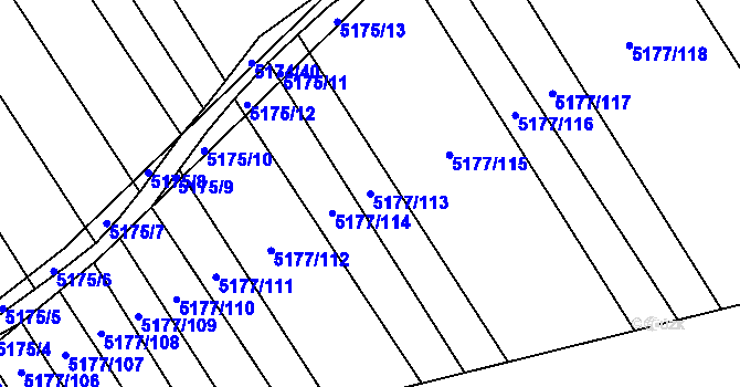 Parcela st. 5177/113 v KÚ Zábřeh na Moravě, Katastrální mapa