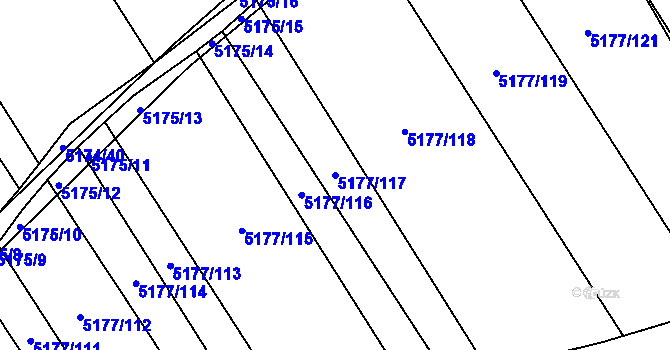 Parcela st. 5177/117 v KÚ Zábřeh na Moravě, Katastrální mapa
