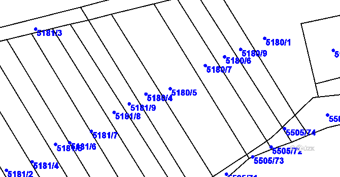 Parcela st. 5180/5 v KÚ Zábřeh na Moravě, Katastrální mapa