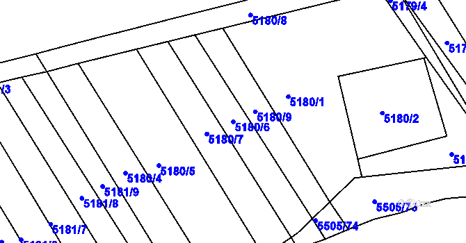 Parcela st. 5180/6 v KÚ Zábřeh na Moravě, Katastrální mapa