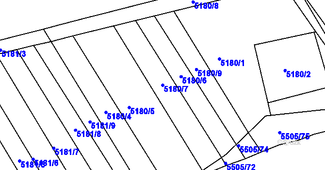 Parcela st. 5180/7 v KÚ Zábřeh na Moravě, Katastrální mapa