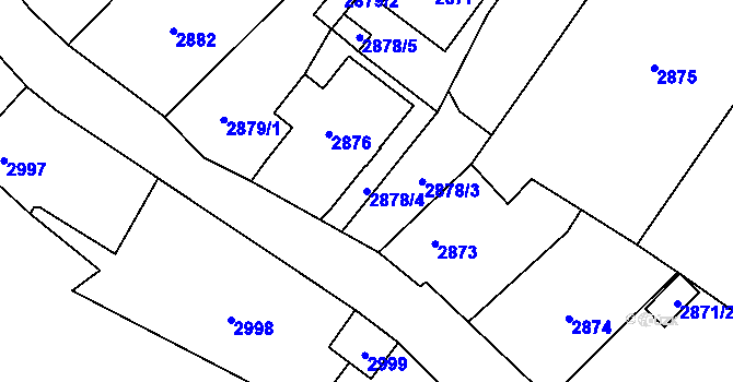 Parcela st. 2878/4 v KÚ Zábřeh na Moravě, Katastrální mapa