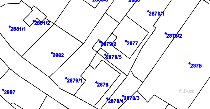 Parcela st. 2878/5 v KÚ Zábřeh na Moravě, Katastrální mapa