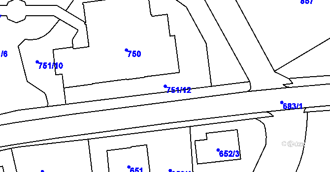 Parcela st. 751/12 v KÚ Zábřeh na Moravě, Katastrální mapa