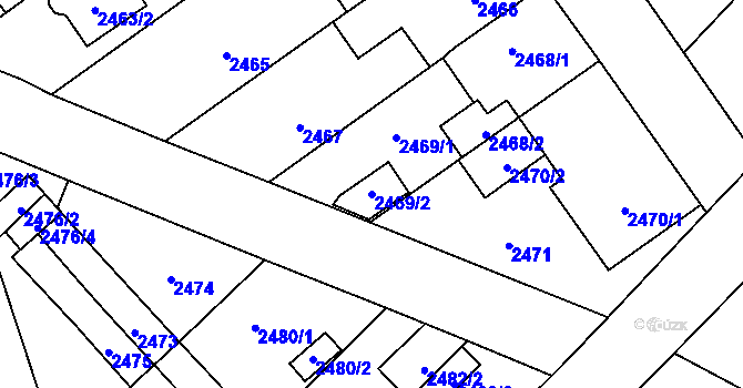 Parcela st. 2469/2 v KÚ Zábřeh na Moravě, Katastrální mapa